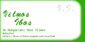 vilmos ibos business card